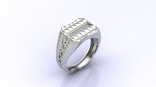 Gents Ring Print Ready STL 3DM Gents Rings Diamond Men Ring 3D print model