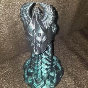 Horned Wicker Dragon Bust - Shakaworld3d