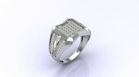 Gents Ring Print Ready STL 3DM Gents Rings Diamond Men Ring 3D print model