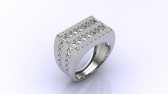 Gents Ring Print Ready STL 3DM Gents Rings Diamond Men Ring 3D print model