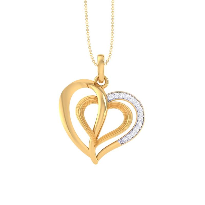 3D Printable Cad jewelry design of Lady diamond Pendant