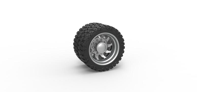 Diecast Rear semi wheel for pickup Version 17 Scale 1:25