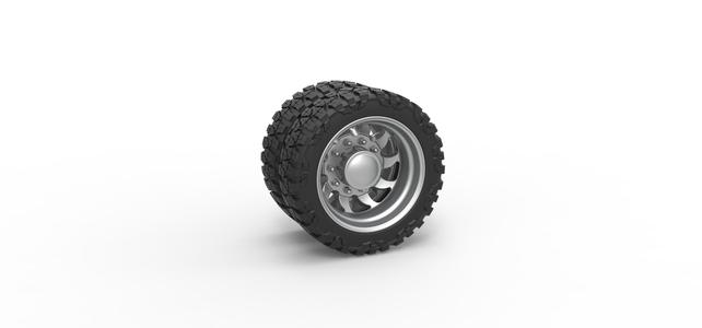 Diecast Rear semi wheel for pickup Version 17 Scale 1:25