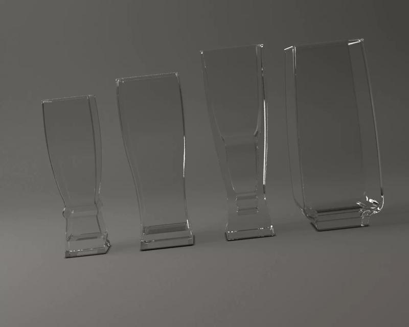 GLASSWARE---Square Beer Glasses 3D Model Collection