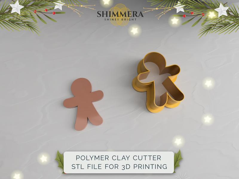 Christmas Gingerbread Man Polymer Clay Cutter