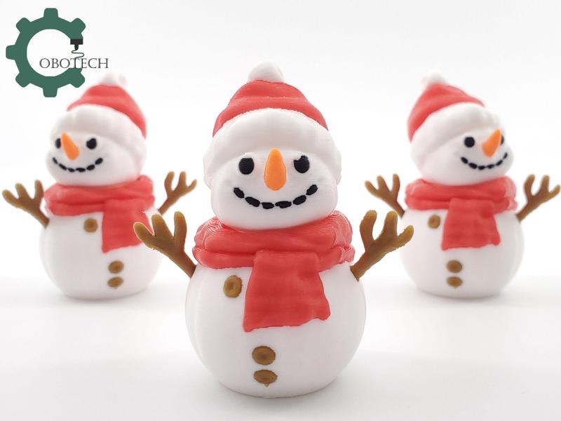 Articulated Twisty Snowman Ornament by Cobotech, Christmas Holiday Decoration