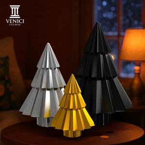 Origami Folded Christmas Tree Set STL - Print in Place