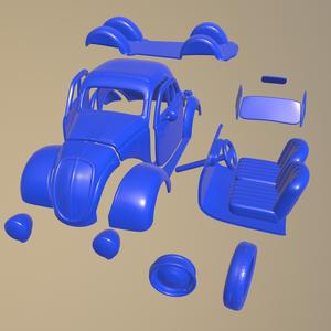 Fiat 500 Topolino 1936 printable car in separate parts