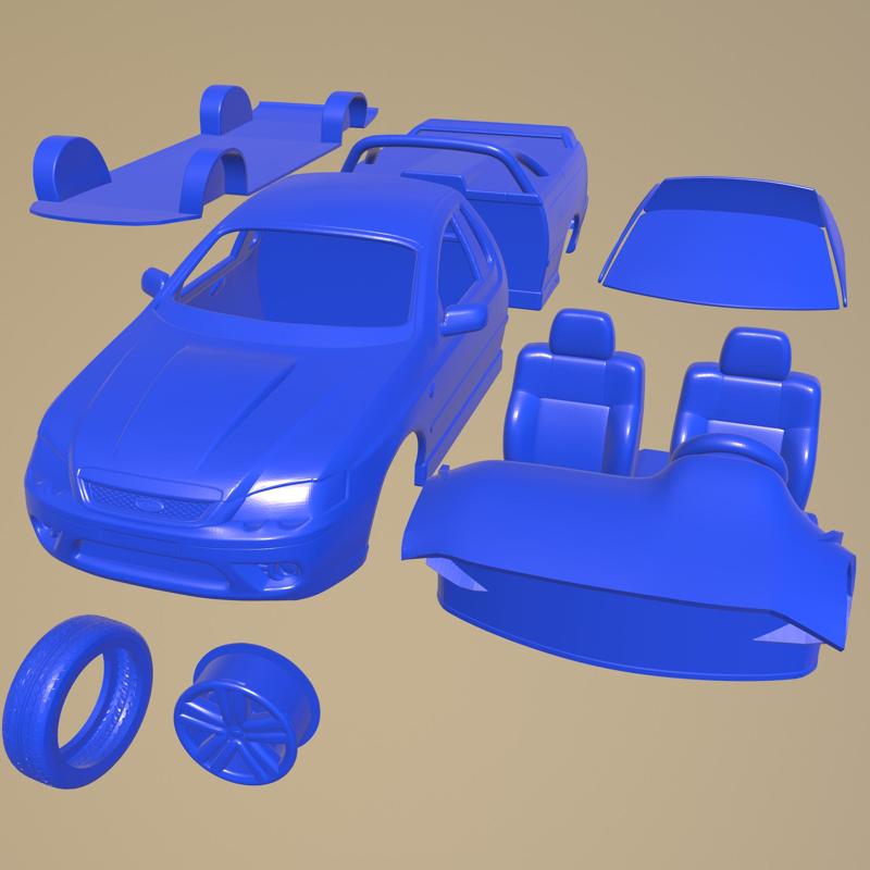 Ford Falcon Ute XR8 2006 PRINTABLE CAR IN SEPARATE PARTS