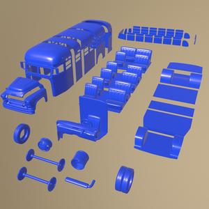 CHEVROLET 6700 SCHOOL BUS 1955 PRINTABLE IN SEPARATE PARTS
