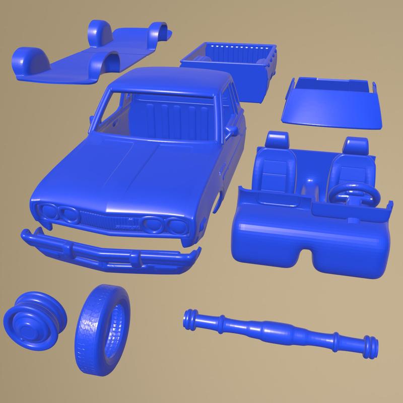 DATSUN 620 KINGCAB 1977 PRINTABLE CAR WITH SEPARATE PARTS