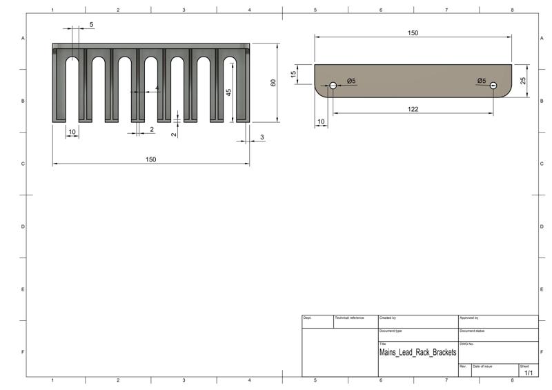 Mains Leads Wall Mounted Racks
