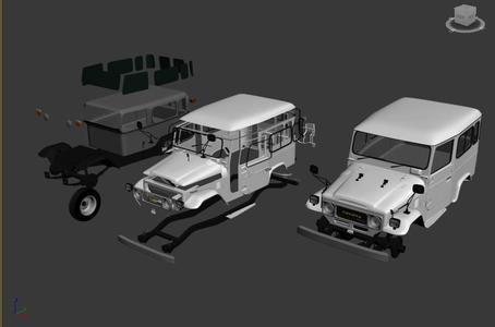 Toyota Land-Cruiser J40 Hard Top BJ44V 1979 SEPARATED-READY TO PRINT