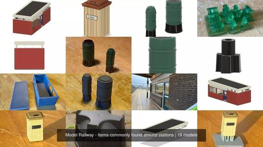 Model Railway - Items commonly found around stations 3D Model Collection
