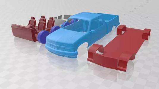 Chevrolet C1500 Extended Cab 1988 - Separate Parts STL Model