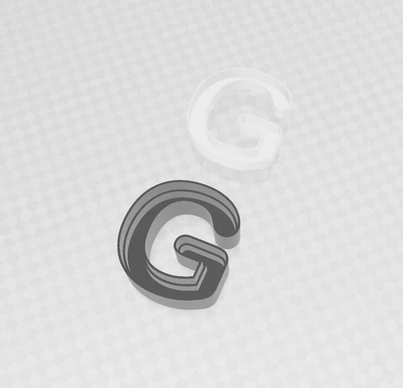LED letter G body + cover
