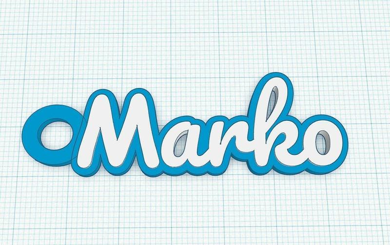 Fancy Keychain Name Tag - Marko