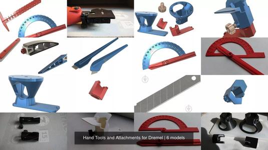 Hand Tools and Attachments for Dremel 3D Model Collection