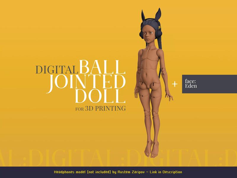 33cm Ball Jointed Doll Eden for 3D Printing