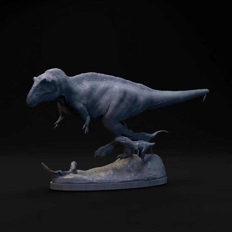 Acrocanthosaurus family 1-35 scale pre-supported dinosaur