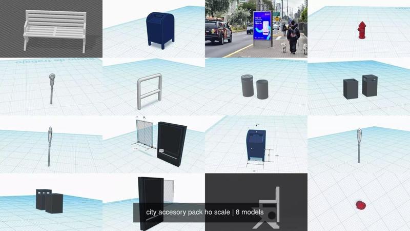 city accesory pack ho scale 3D Model Collection