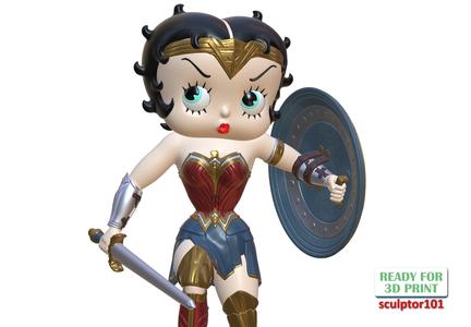 Betty Boop as Wonder Woman - fan art printable model