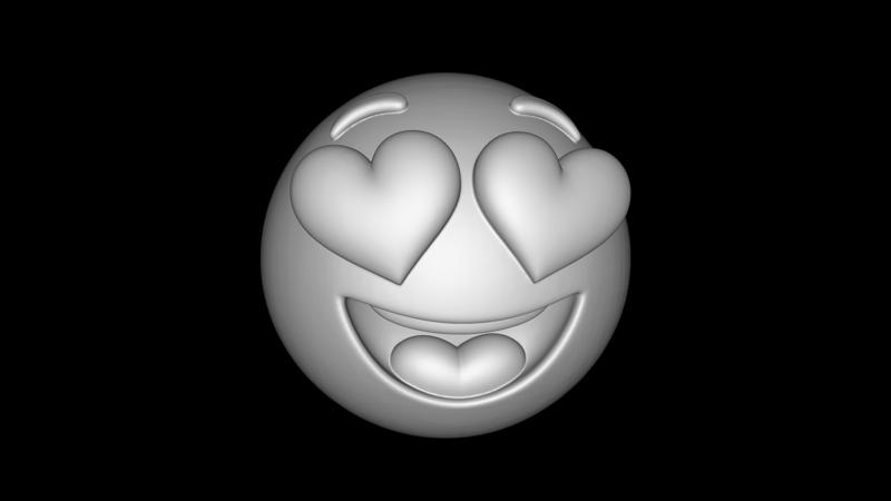 Heart-Eyes Emoji – Cute Love Face • Printable STL