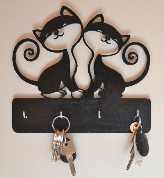 Cat Key Holder - STL for 3D printing - Animal Keys Hanger