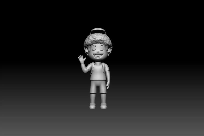 Cartoon school boy 3D model STL FOR 3D PRINTING