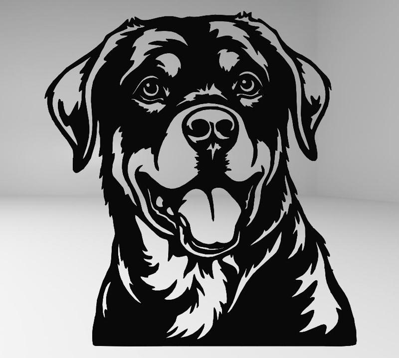 Line Art Rottweiler – Strong and Protective Dog Design