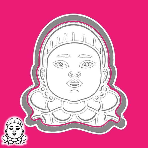 Squid game cookie cutters - young-hee doll (red light, green light game) (style 1)