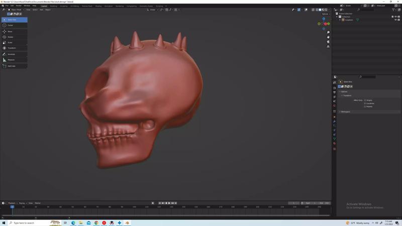 Skull With Crown Of Horns