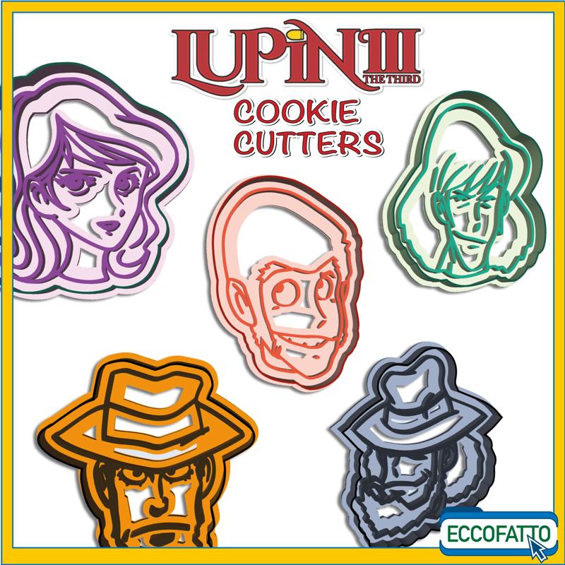 File OBJ - Set of 5 COOKIECUTTER theme anime "LUPIN 3rd"