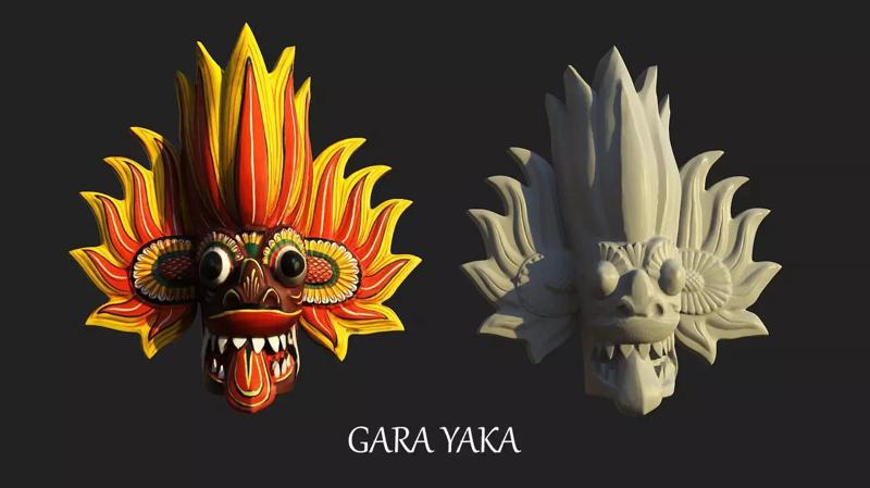 SriLankan Traditional mask GARA YAKA 3D printable model