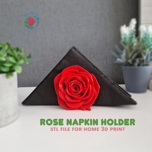 Rose Napkin Holder STL File – Flower Napkin Stand for Table Decor, Romantic Dinner, Cafe Accessories, Wedding Decoration