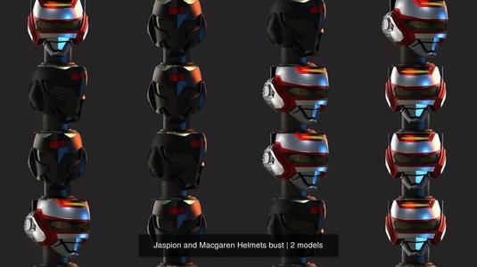 Jaspion and Macgaren Helmets bust  - 3D Printable 3D Model Collection