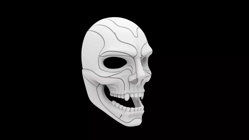Stylized Skull Mask 3D Printable Halloween Mask