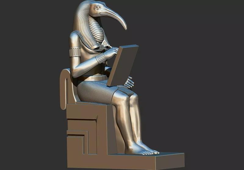 Thoth God of Egypt  3D Printable STL Model in Writing Pose