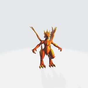 Fantasy Dragon Warrior 3D Model - Character