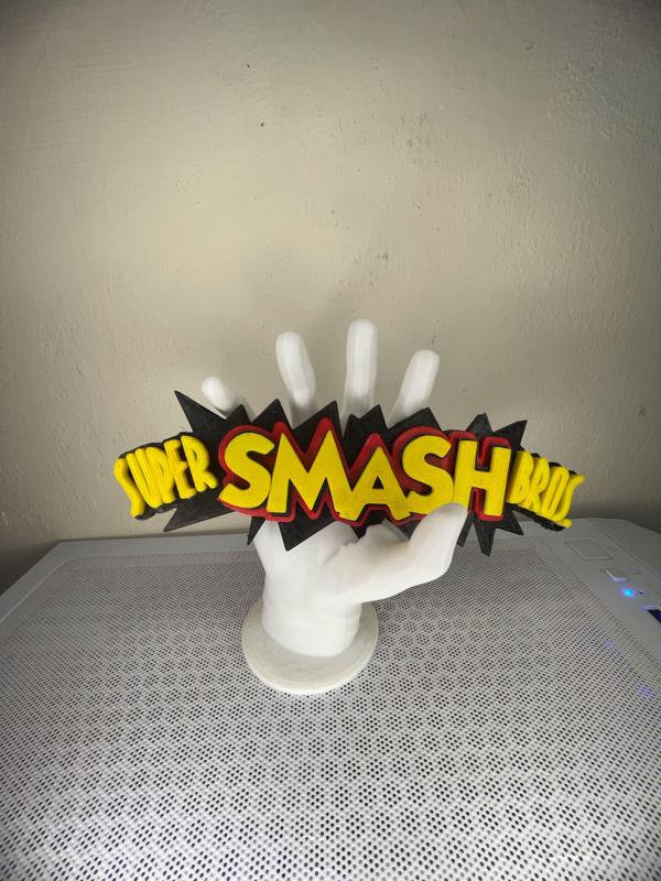 Super Smash bros 64 logo whith master hand