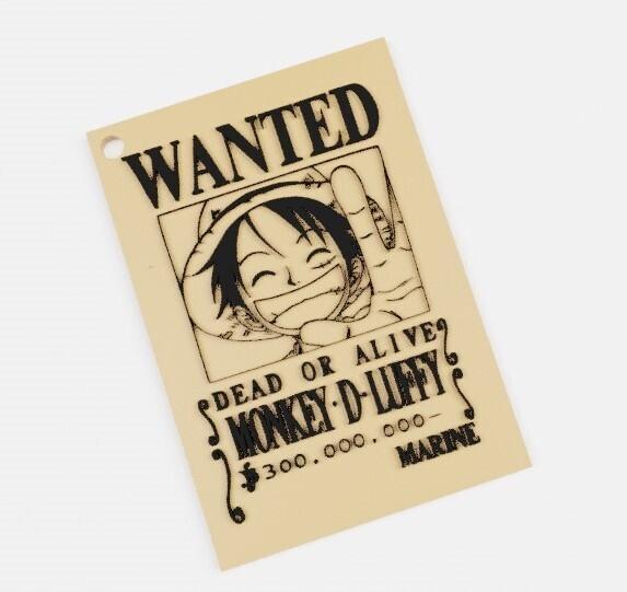 wanted poster Luffy - keychain