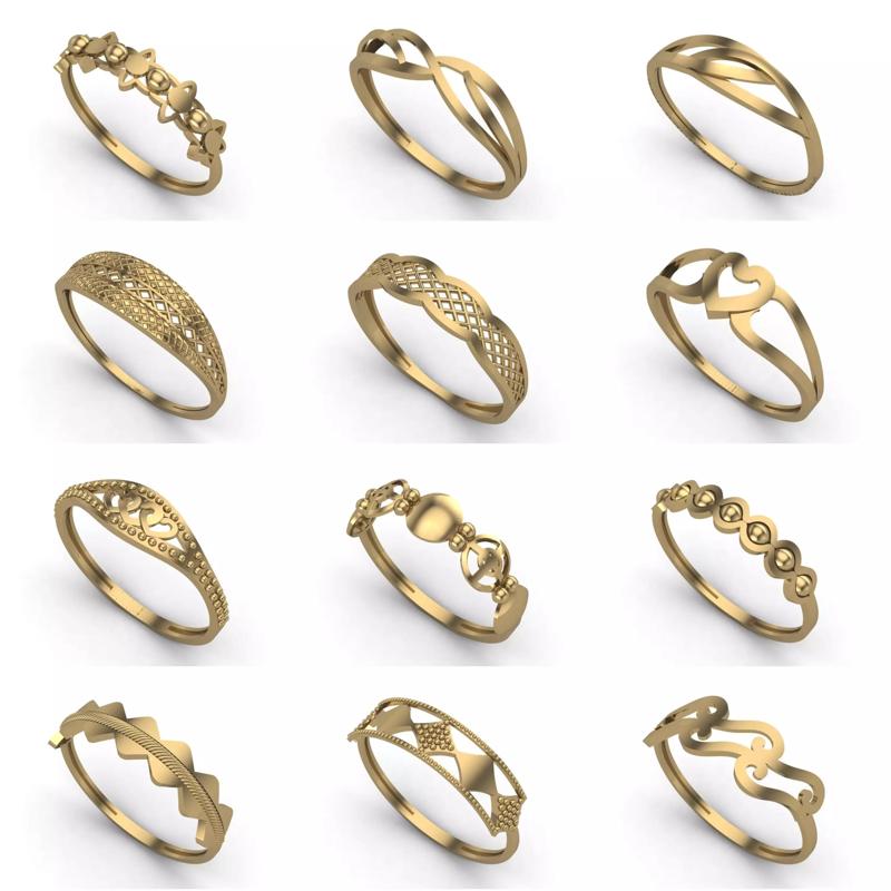 1330 Model Womens ring STL rings for ladies machine ready 3D Model Collection