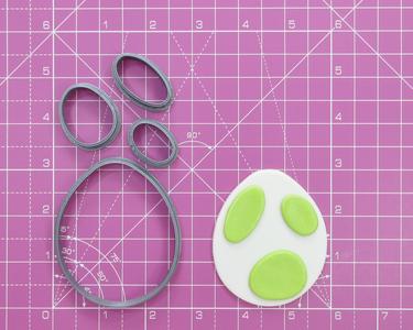 Yoshi Egg Multipiece Fondant Cookie Cutter Set Multiple Sizes