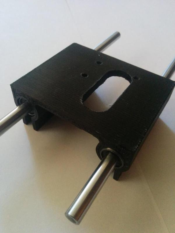 Extrusor Rail with 8mm Rod Support 