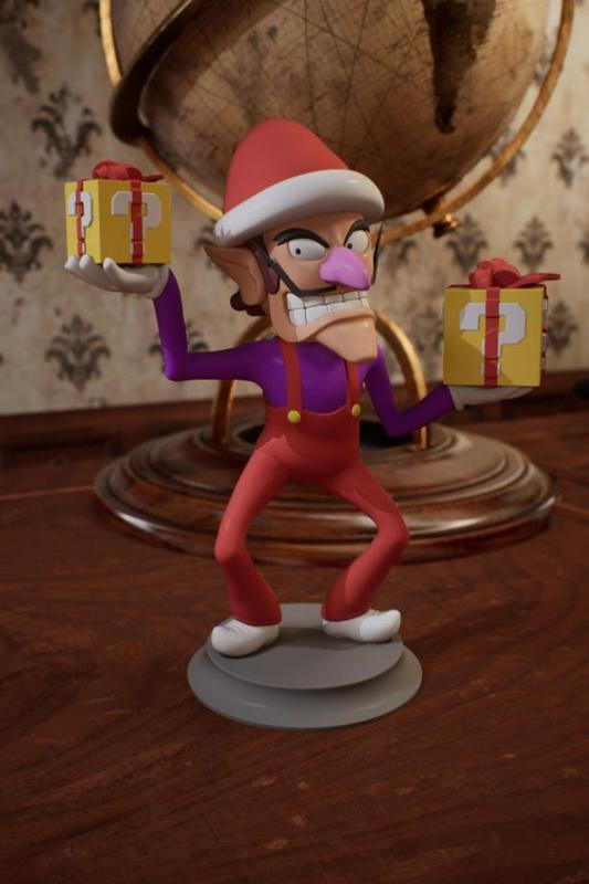 SUPER MARIO WALUIGI CHRISTMAS TABLETOP FIGURINE