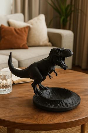 T-Rex Dinosaur Tray – Black Jurassic Desk Organizer