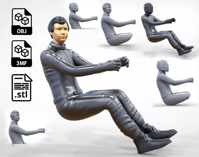 N3 Sitting Race Driver 1 64 Miniature