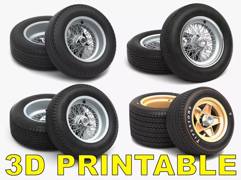 3D Printable Classic Racing Wheels Bundle 3D Model Collection