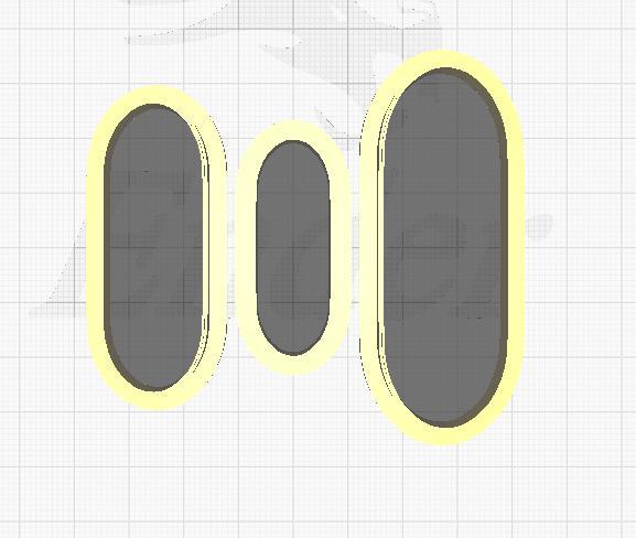 Set of 8 Oval Huggie, Hoop, Barrette Hairclip,  or Keyring Cutters for Polymer Clay - Sharp Cutting Edges!