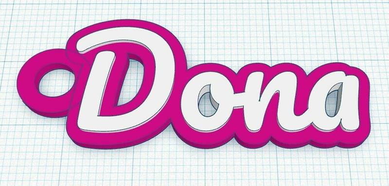 Fancy Keychain Name Tag - Dona
